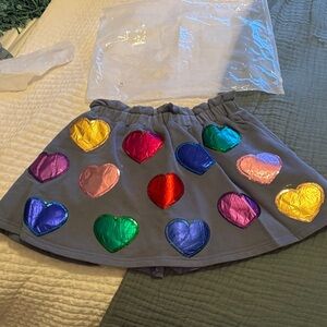 Queen of Sparkles Colorful Heart Patterned Skort